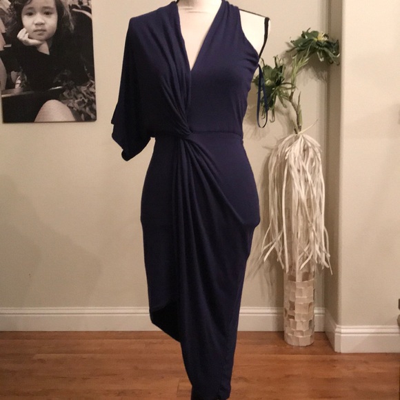 Runaway Dresses & Skirts - Runaway navy ace-metrical dress w/one cape sleeve